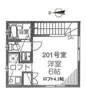 キーウエスト目白 ２０４号室間取り画像