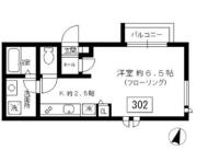 アロハヴィレッジ ３０２号室間取り画像
