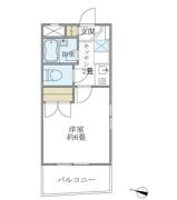 グリーンヒルVII 105号室間取り画像