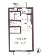 フローラ中落合 １０２号室間取り画像