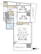 ＢｒｉｌｌｉａＴｏｗｅｒ池袋 2211号室間取り画像