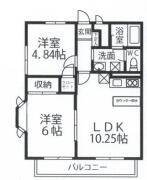 フローラ中落合 ２０１号室間取り画像