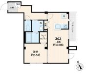 14 ONE FOUR MINAMI IKEBUKURO ３０２間取り画像
